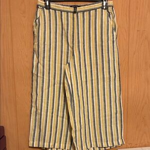 Striped Yellow and Gray Women's Pants